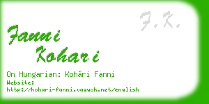 fanni kohari business card