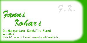 fanni kohari business card